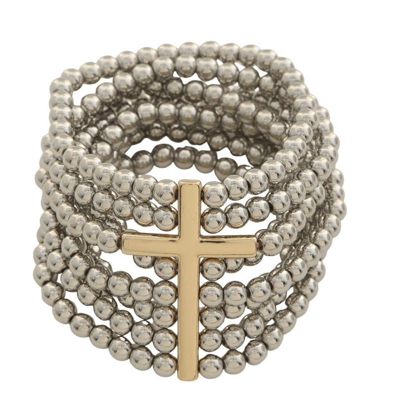 Covered in Grace Stack Bracelet w/ Cross